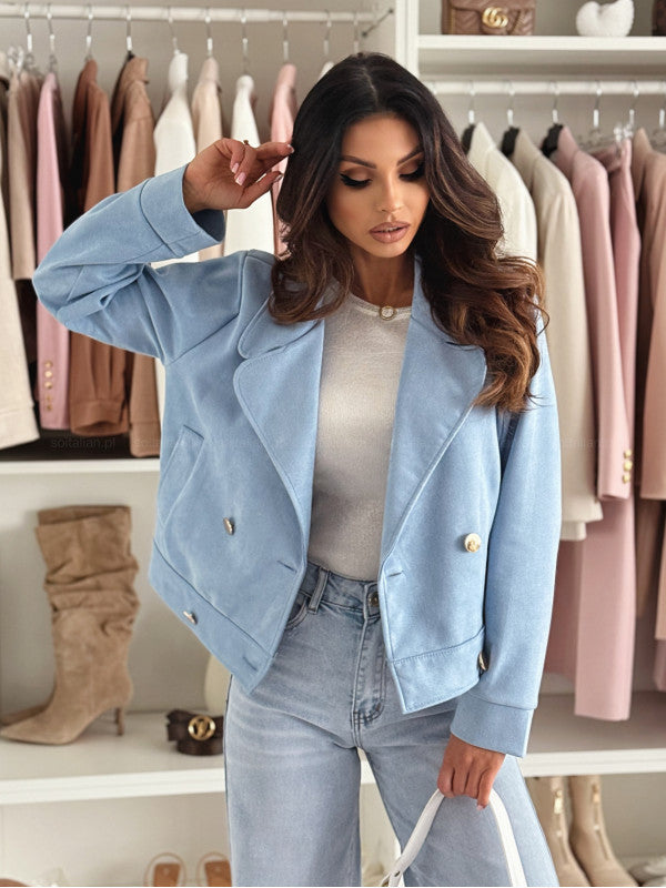 Solid Color Long Sleeve Puff Short Jacket 9