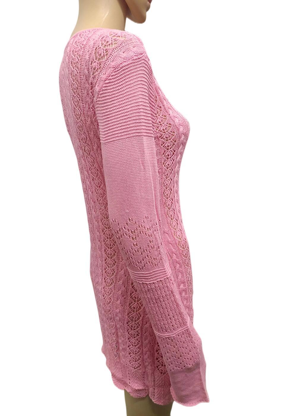 Women V neck hollow long sleeve Knitting dress 18