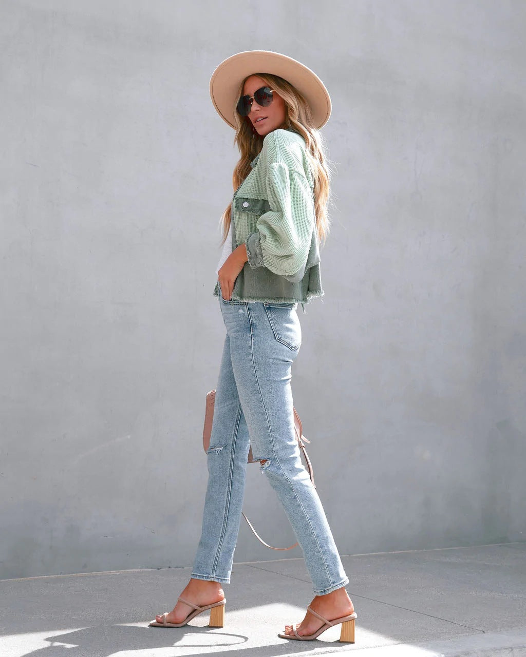 Autumn Winter Waffle Patchwork Casual Fashion Jacket 16