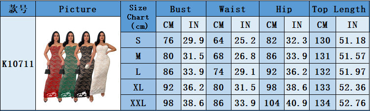 Women's Sexy Lace Strap Long Dress 15