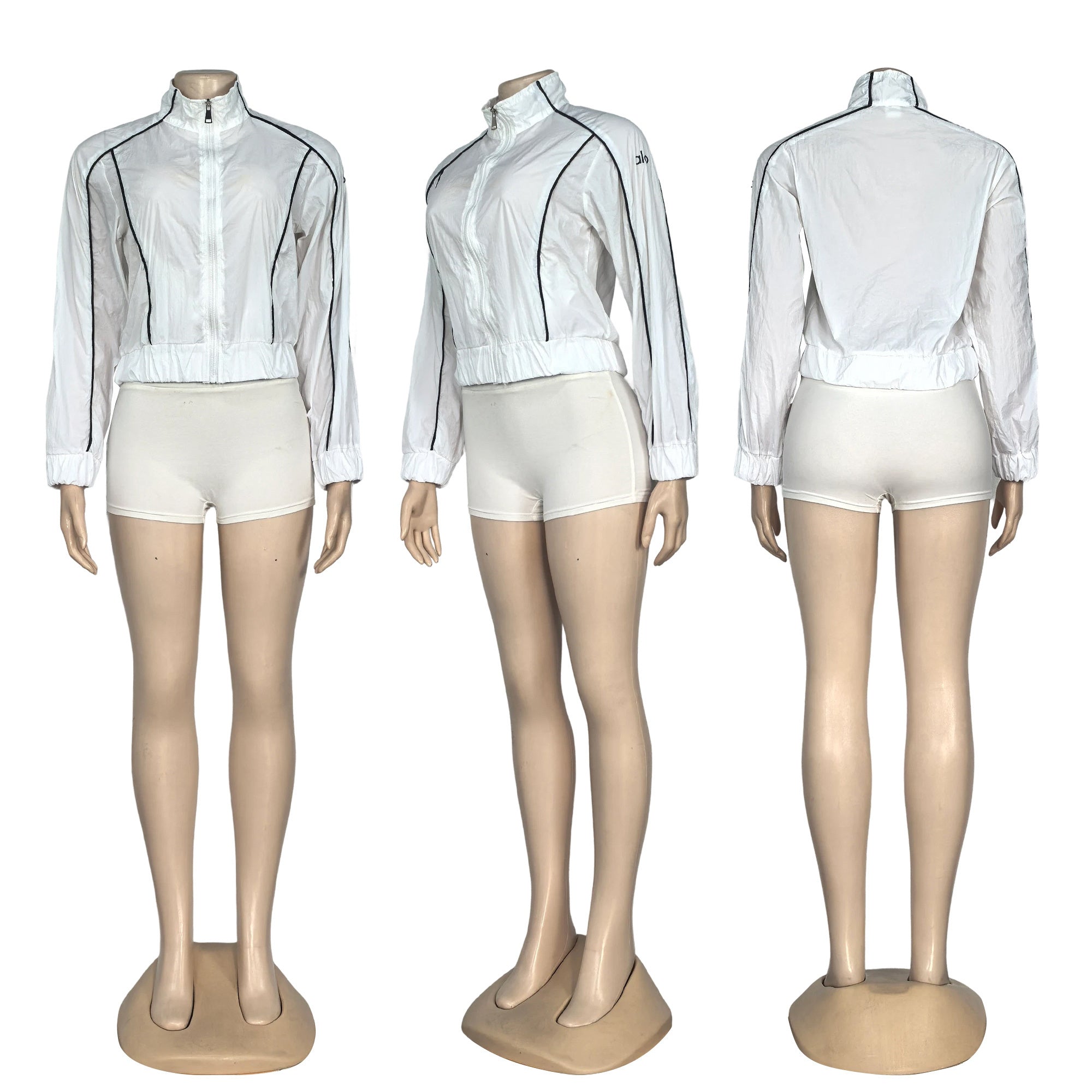 Women's Spring Summer Autumn Fashion Striped Loose Casual Sport Jacket 8