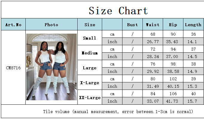 Women's Summer Beaded Ripped Washed Tight Fitting Sexy Stretch Denim Pants 21