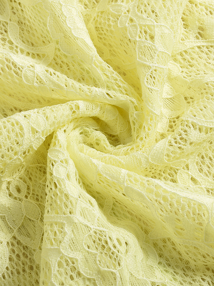 Summer Sexy Lace See-Through Strapless Dress for Women 16