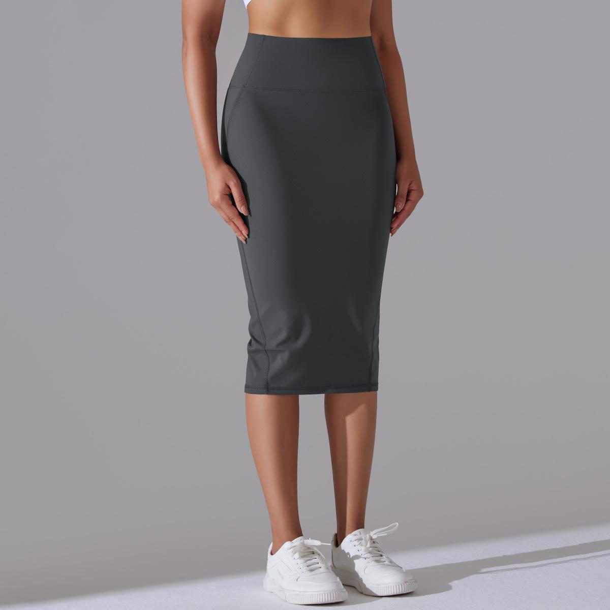 Women High Waist Stretch Slit Sports Skirt 61