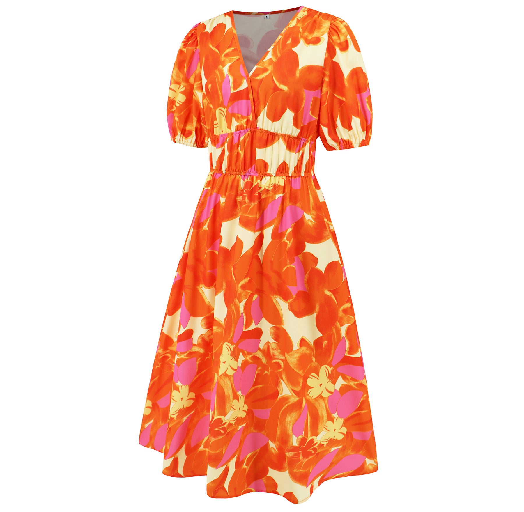 Summer Women's V-Neck Bohemian Print A-Line Dress 28