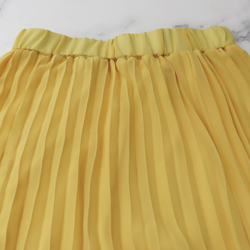 Sexy Low Back Halter Neck Tank Top Pleated Maxi Skirt Two-Piece Set 17