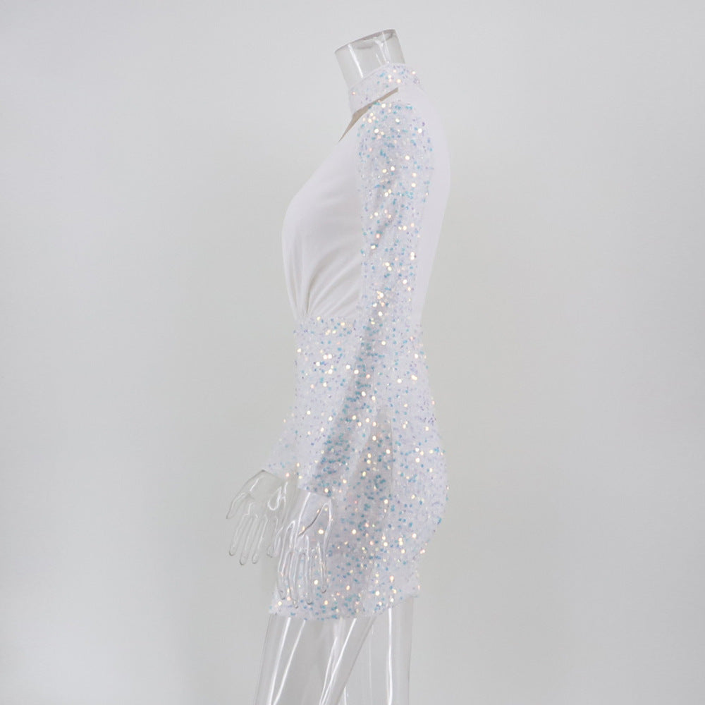 Sexy Long-Sleeved Sequin Women's Dress 10