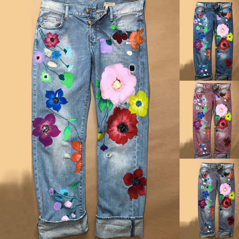 Women printed Denim Pants 11