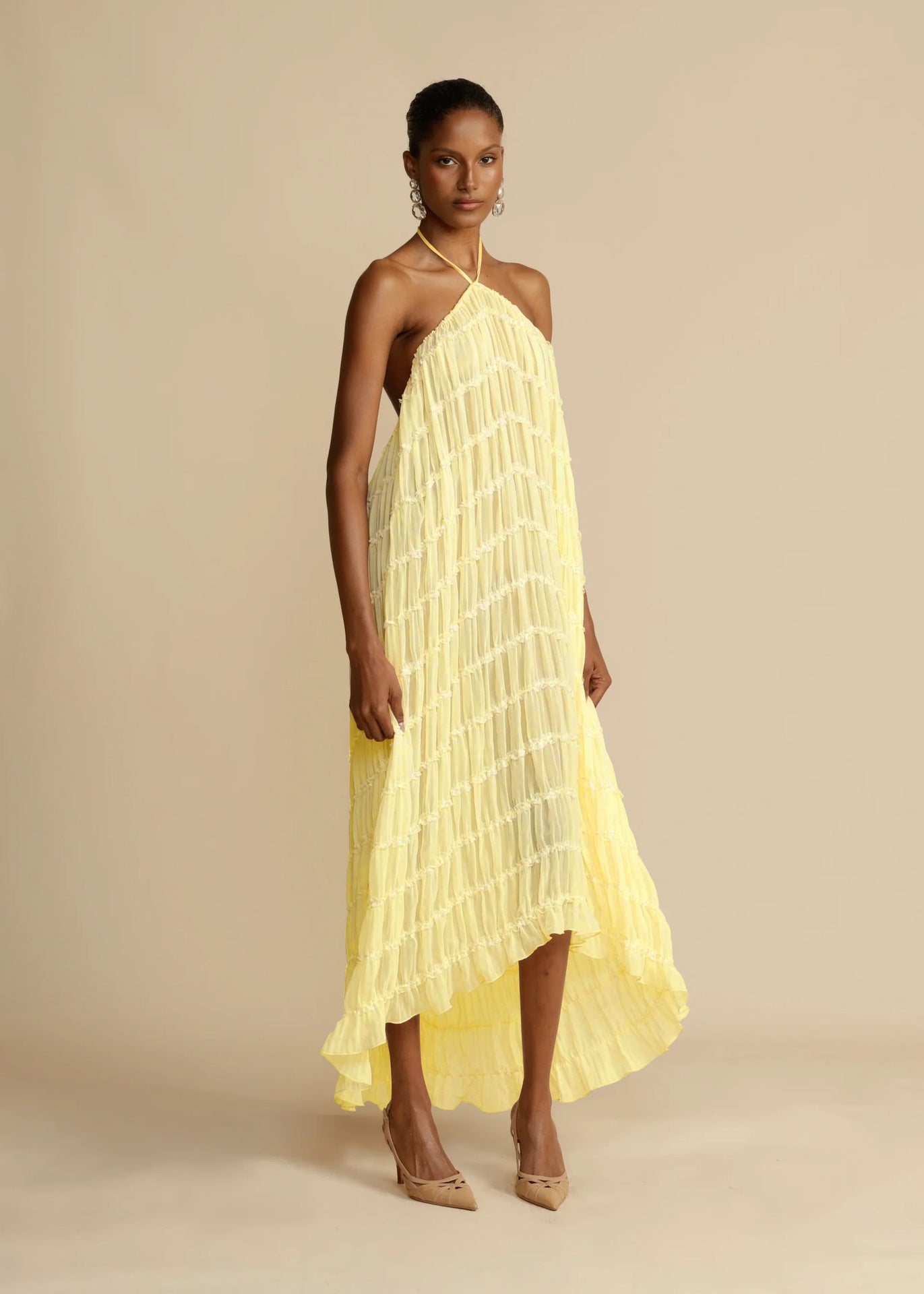 Women Spring Summer Casual Halter Neck Top and Long Skirt two-piece set 33