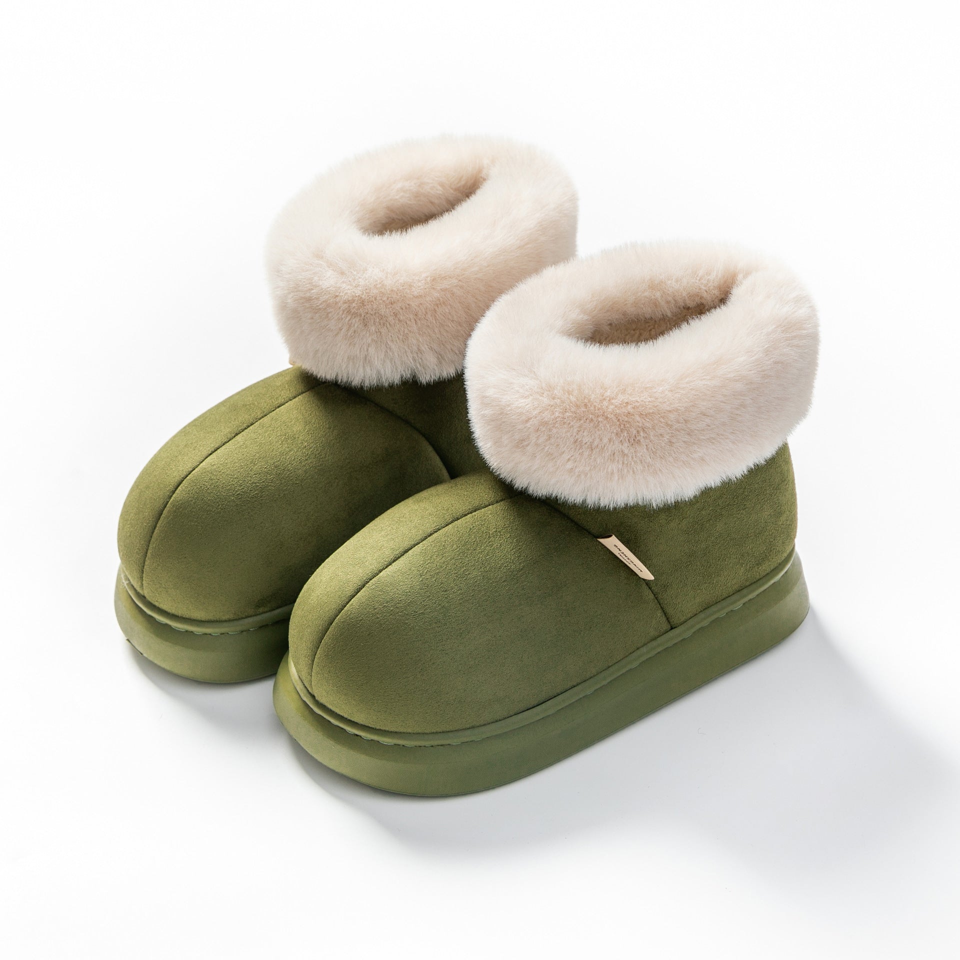 Thick-Soled Fleece Slippers For Women In Winter Plus Velvet Indoor Home Bag And Confinement Cotton Shoes 12