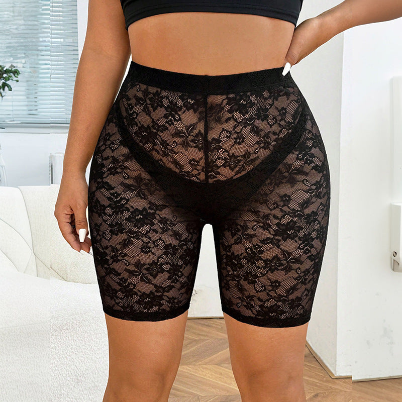 Sexy Lace Basic See-Through Stretchy Shorts for Women 3
