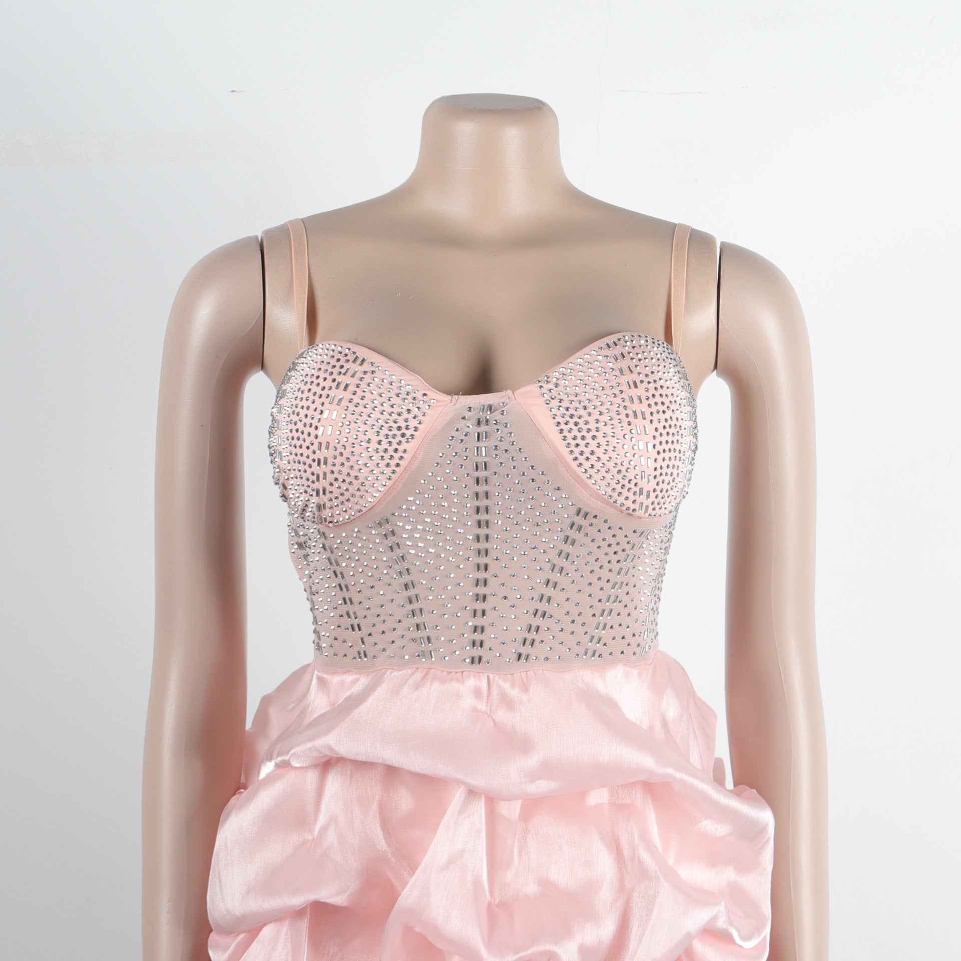 Women Sexy Beaded Stretch Camisole Cascading Ruffles Dress Tutu 42