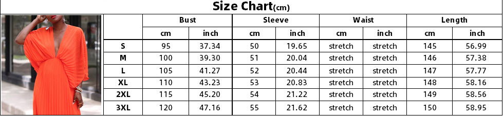 Plus Size Women's Summer V-Neck Bat Sleeves Loose Casual Pleated Dress 13