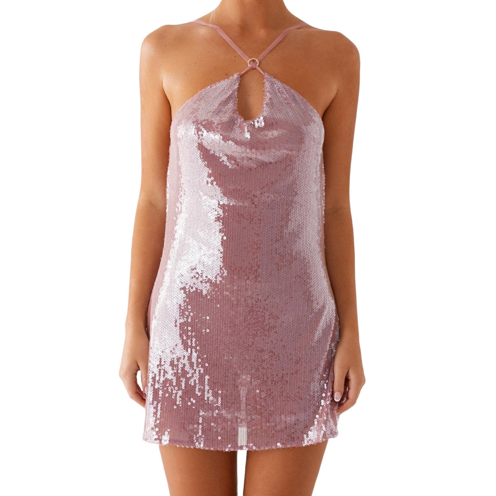 Women Backless Halter Neck sleeveless sexy bodycon dress