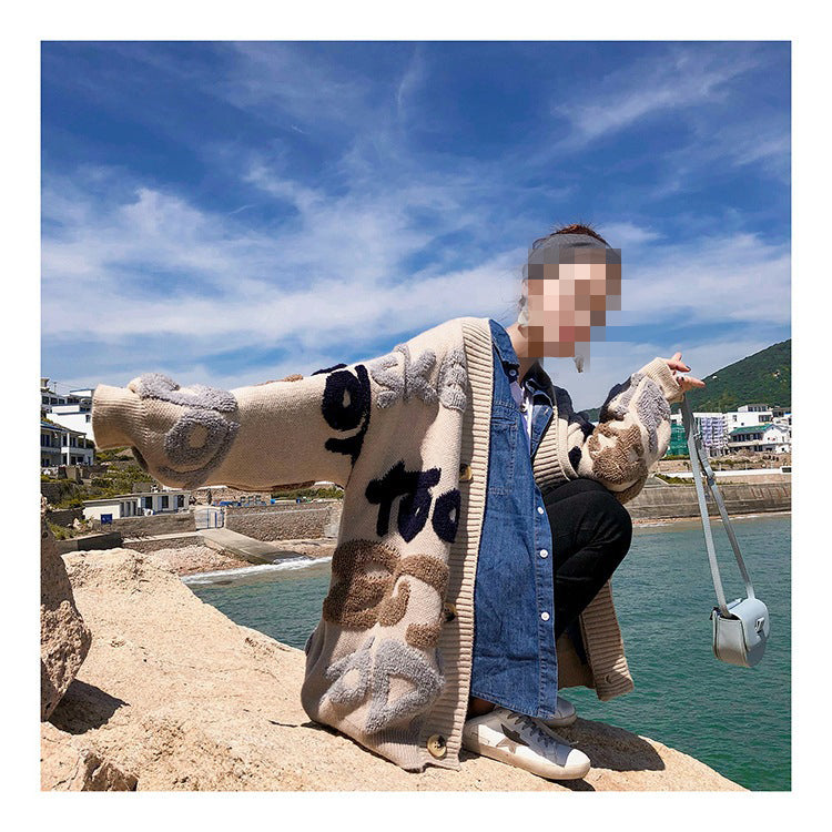 Women Fall/Winter Style Casual Button V-Neck Sweater 8