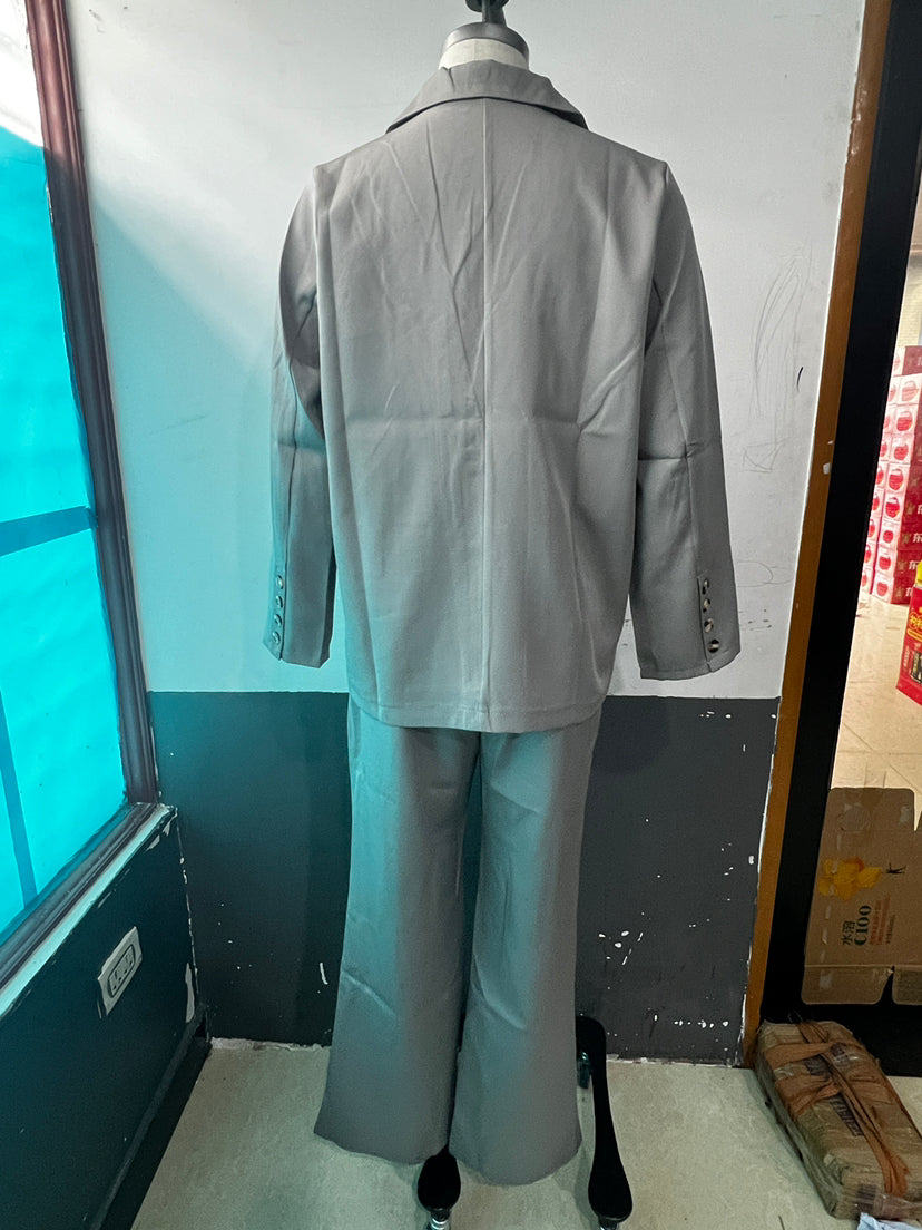 Fashionable Casual Solid Color Blazer Trousers Career Two Piece Suit 10