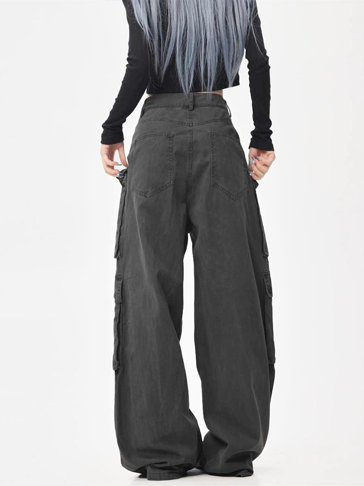 Women Retro Multi-Pocket Pleated Cargo Pants 5
