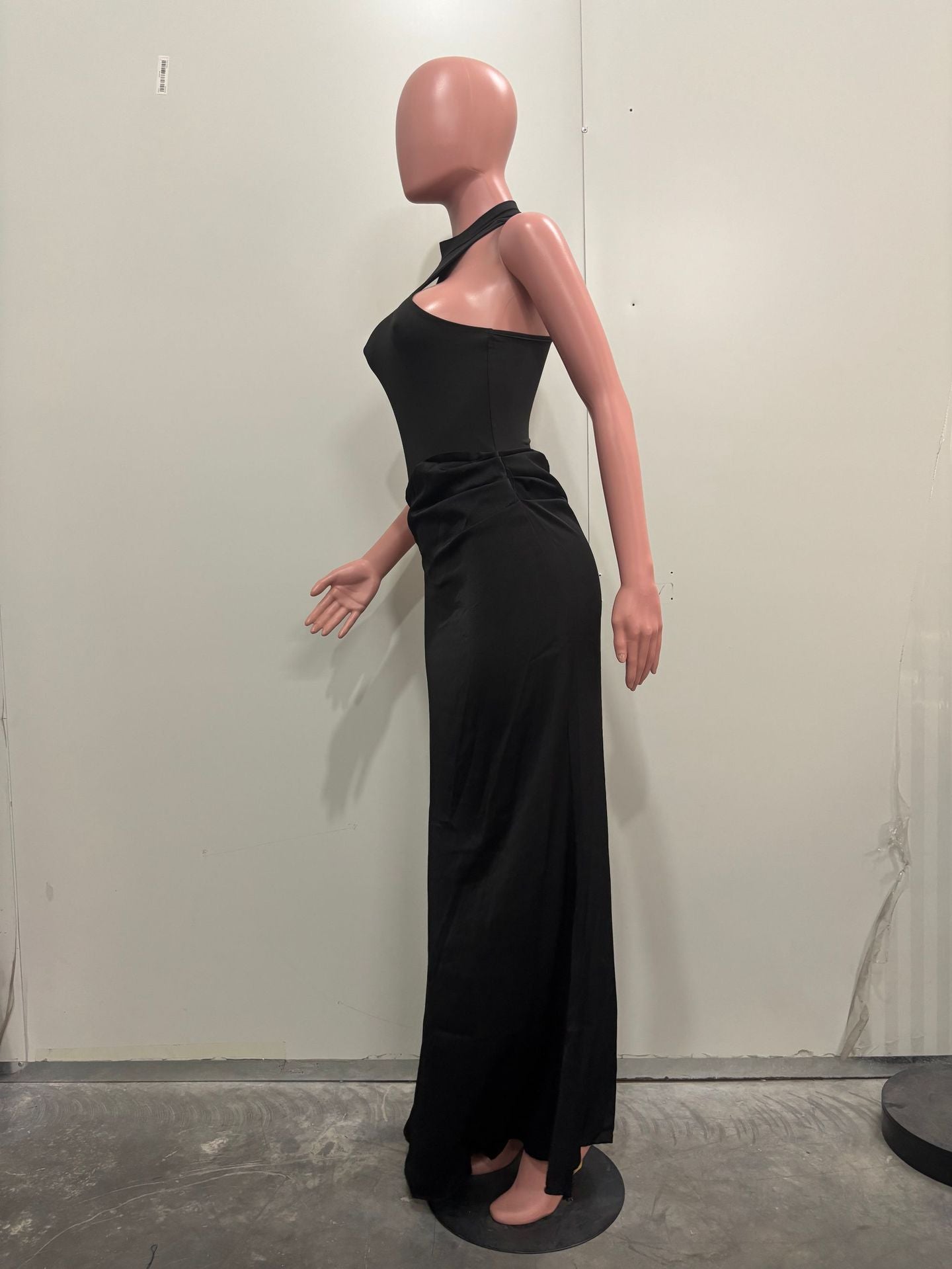 Women Summer Half-High Neck Sexy Sleeveless Patchwork Hollow Dress 7