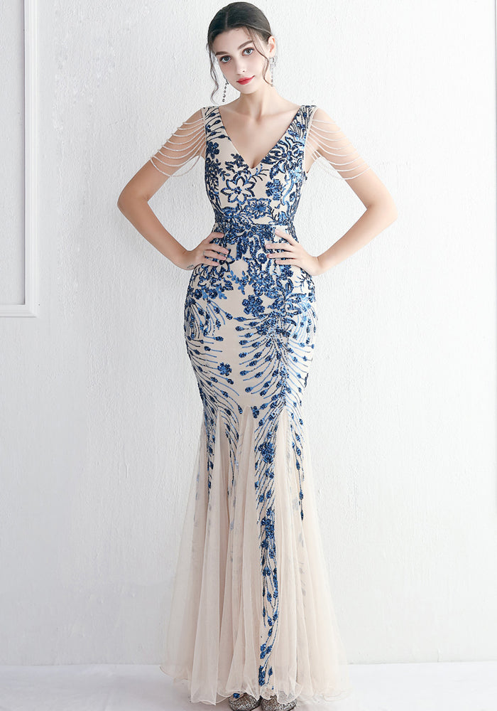 sequins Plus Size Fat Size Costume Formal Party Evening Dress