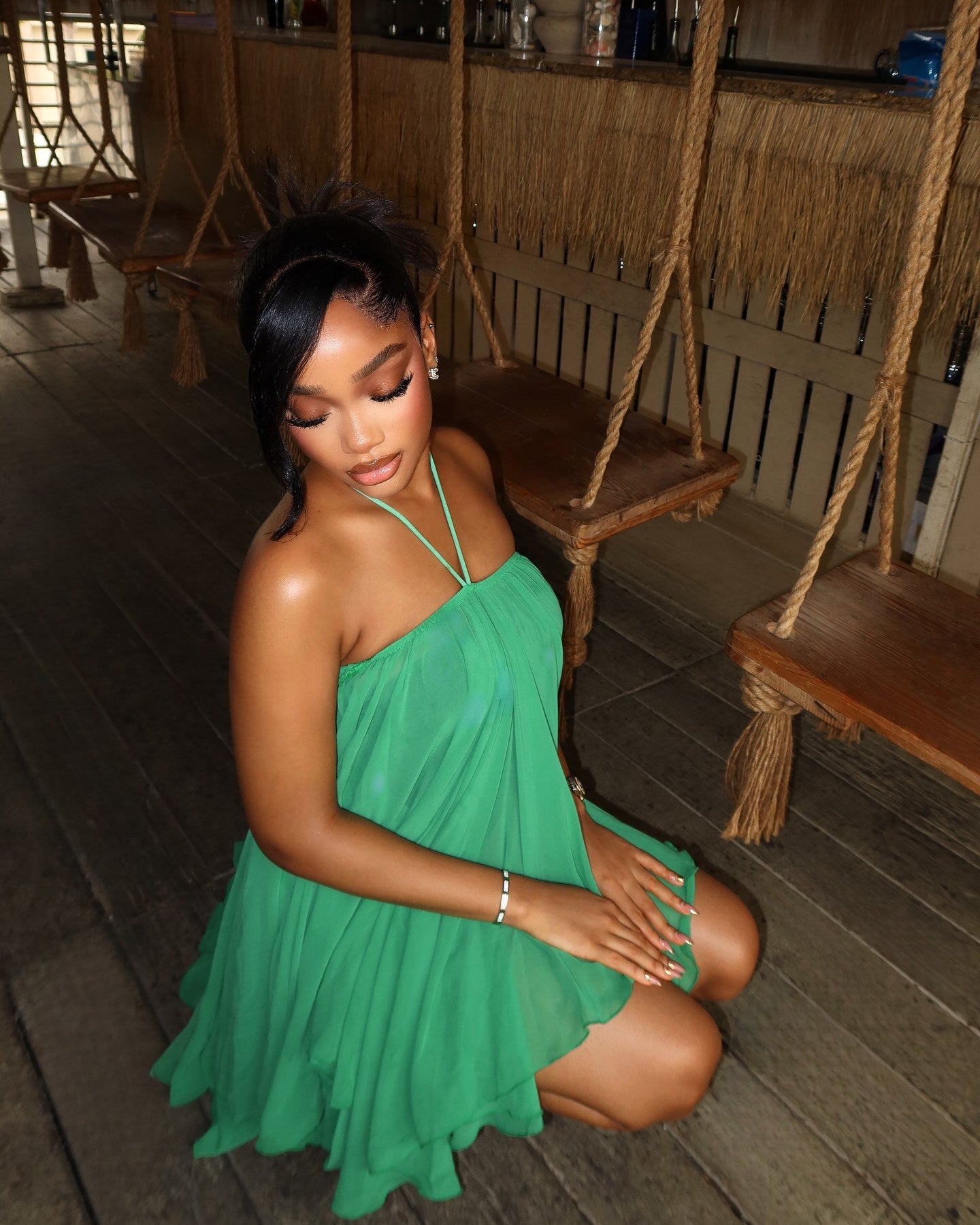 Women Spring Summer Halter Neck Strapless Dress 5