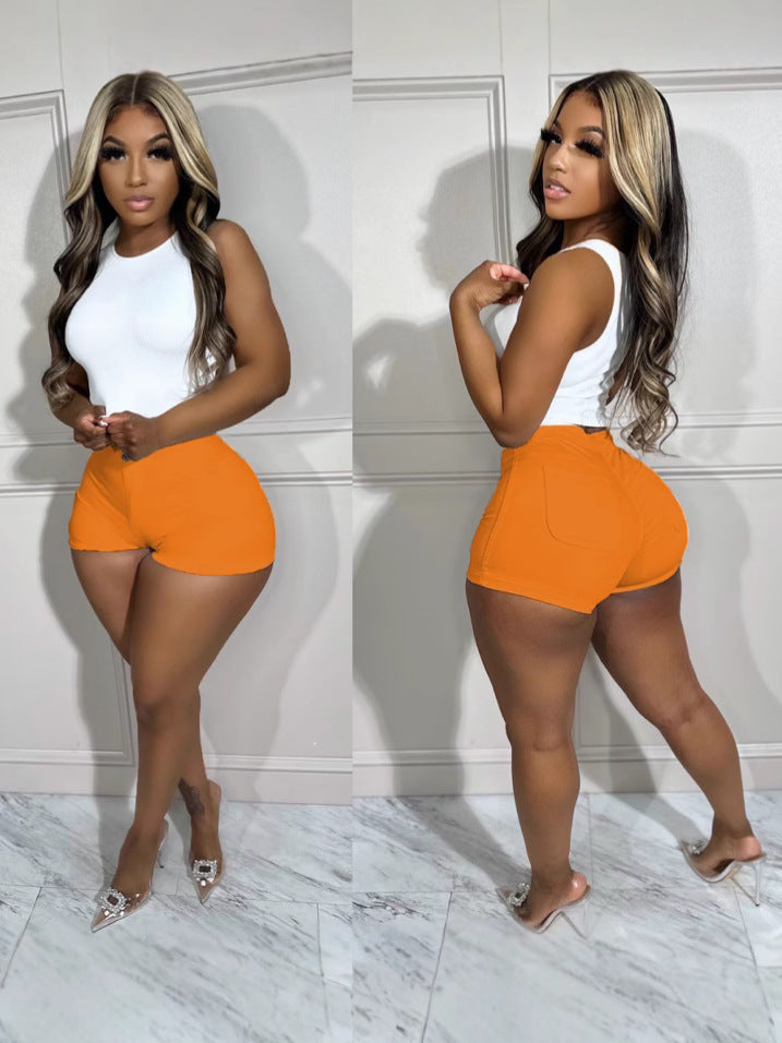 Elastic High-Waist Pocket Shorts 8