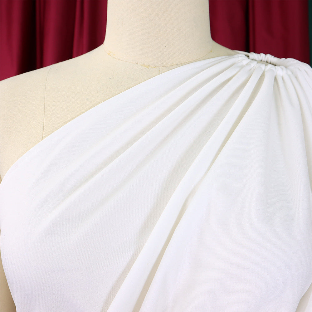 African Women's Solid Color Sexy One Shoulder Formal Party Fashion Jumpsuit 28