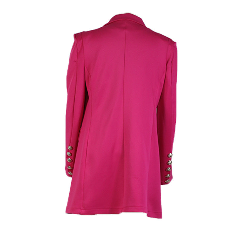 Turn Down Collar Blazer Women’s Slim Fit Double Breasted Jacket 14