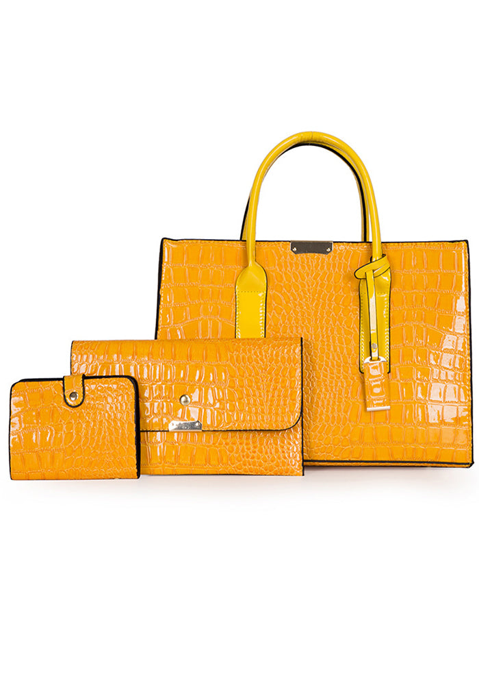 Large Fashion Large Capacity One Shoulder Portable Diagonal Bag Stone Texture Three-Piece Bag