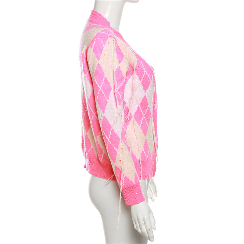 Autumn Women's Fashion Contrast Color Tassel Jacket High Waist Slim Shorts Two Piece Set For Women 15