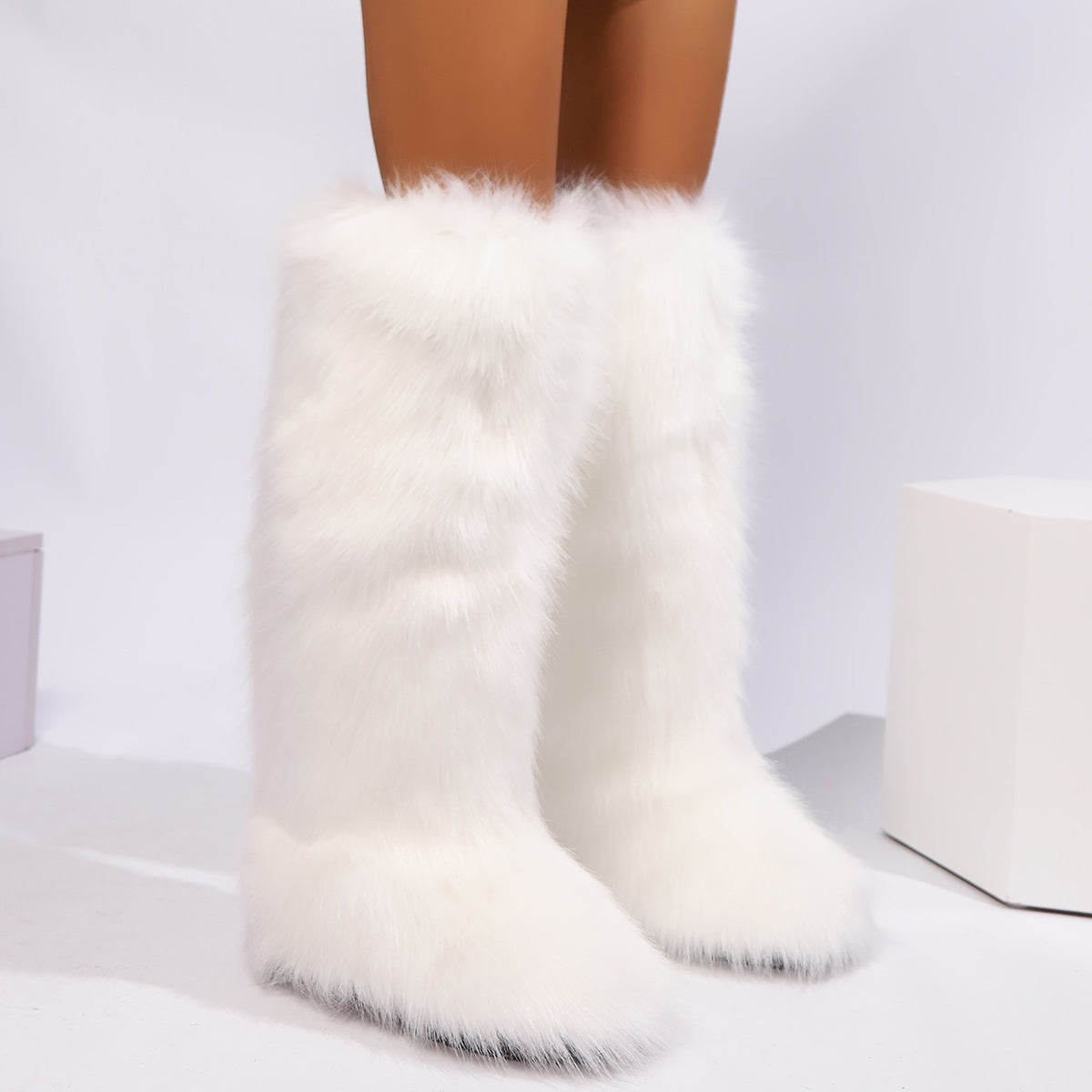 Women High-top Trendy Fur Warm Boots Snow Boots 3