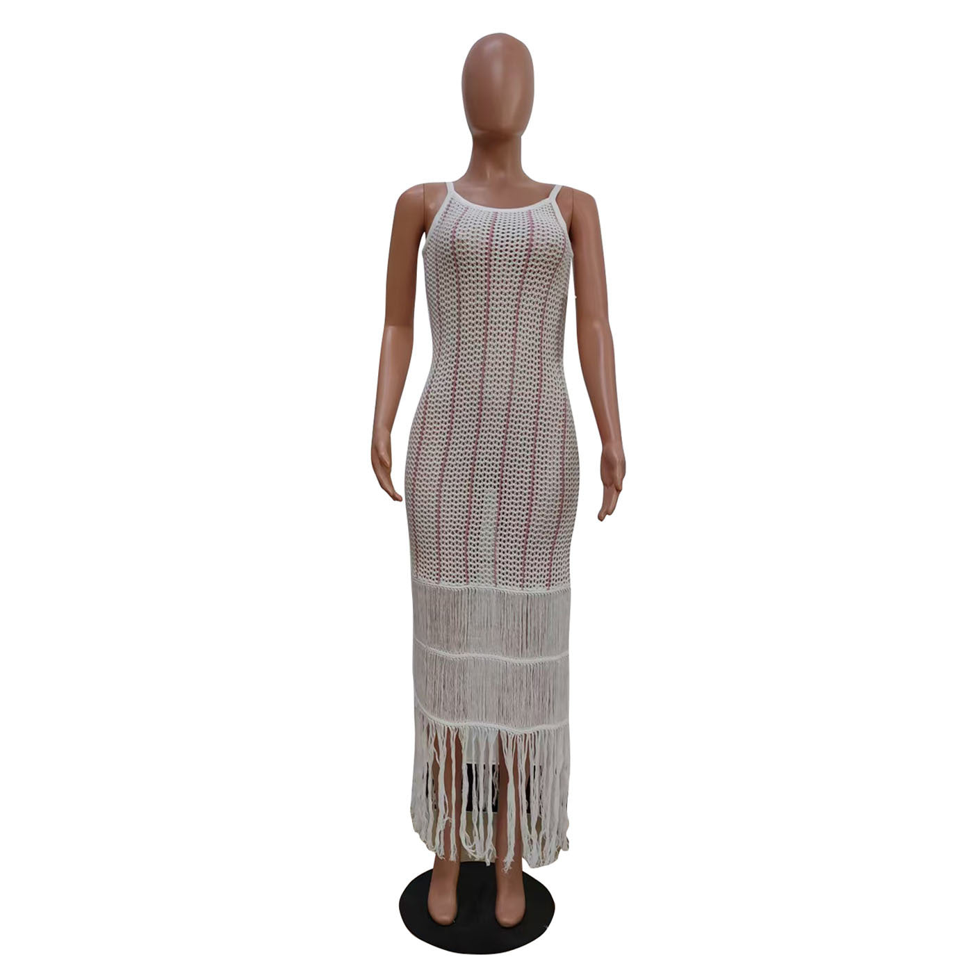 Women Casual Knitting Tassel Beach Dress 4