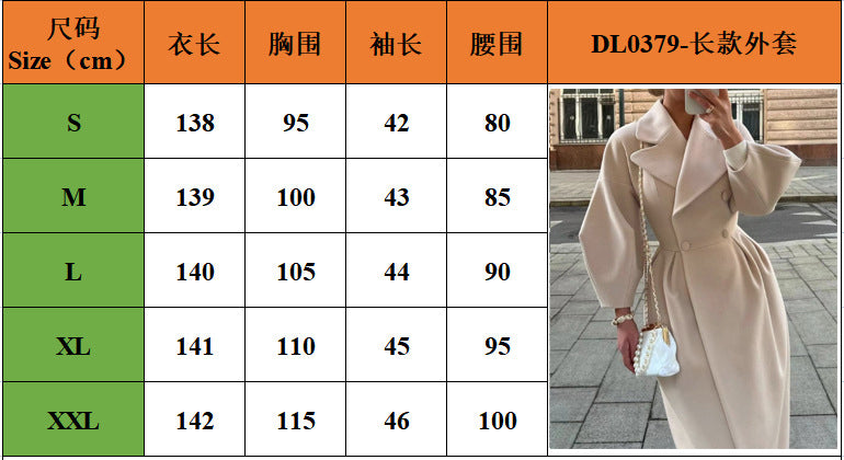 Women Vintage Balloon Sleeve Turndown Collar Wool Jacket 23