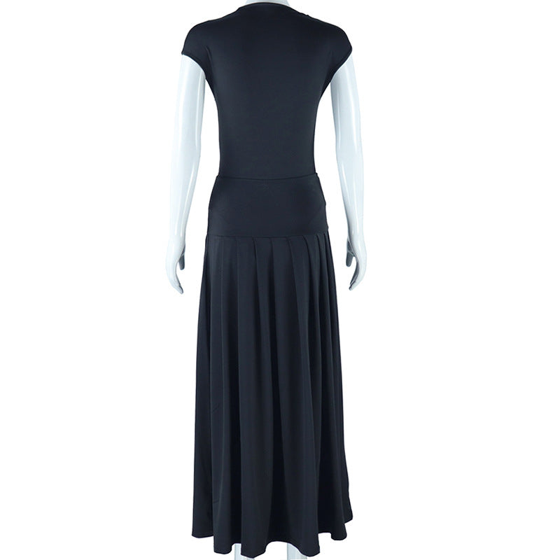 Women's Solid Color Fashion Chic Top Sleeveless Skirt Two Piece Trendy Set 11