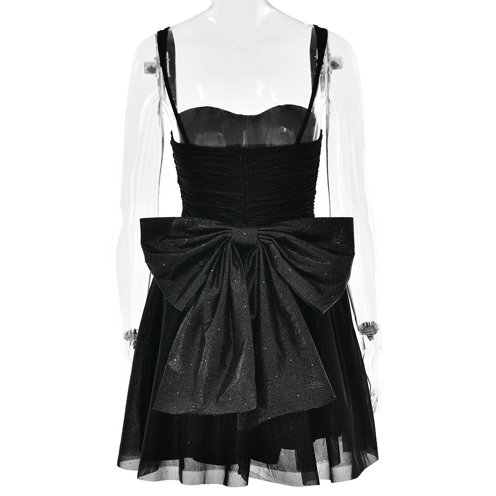 Spring Sexy Mesh Patchwork Off Shoulder Strapless Dress 12