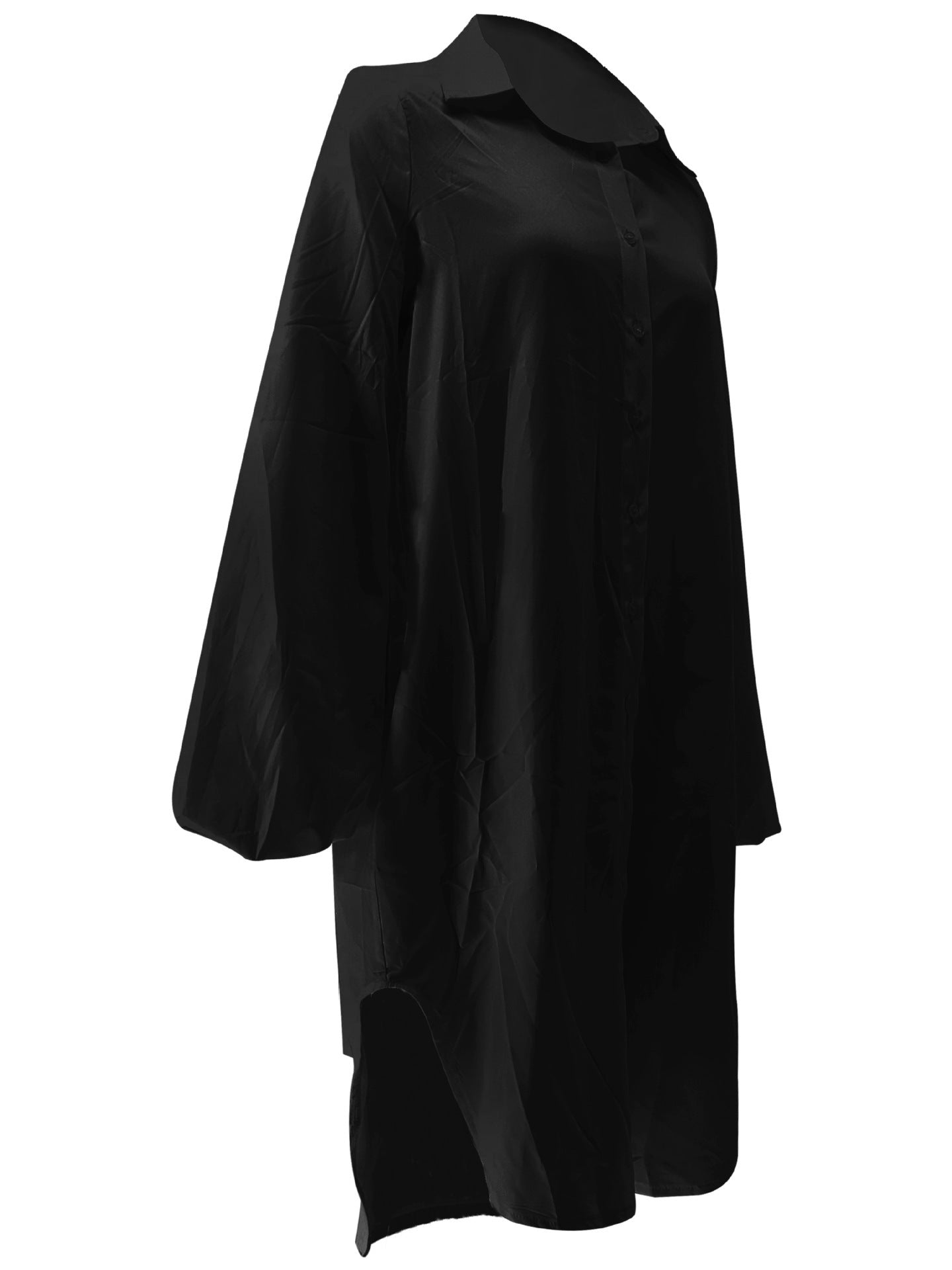 Women Autumn/Winter Long-Sleeved Slit Shirt Dress 12