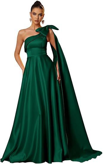 Women One-Shoulder Satin Formal Evening Dress（Processing time need 3-6 days） 39