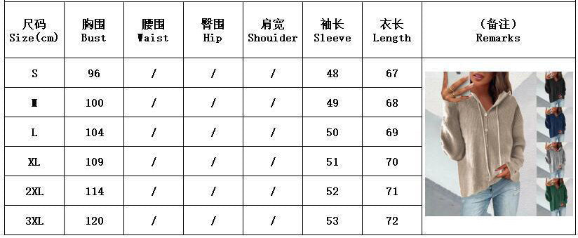 Women Knitting with hood Long Sleeve Sweater 13