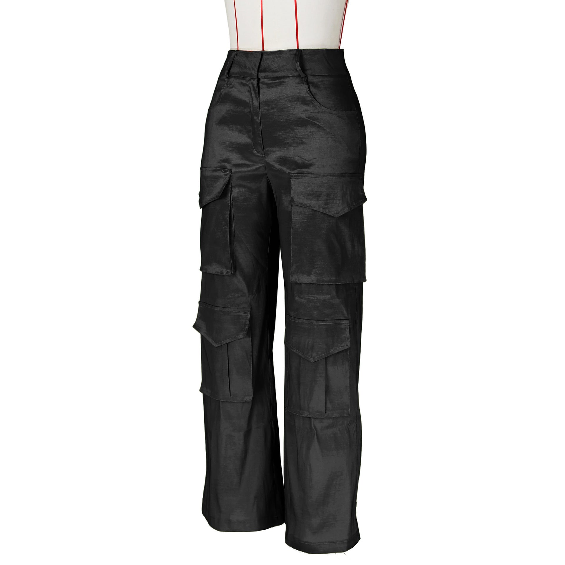 Women's Fashion Casual Solid Pocket Cargo Pants 20