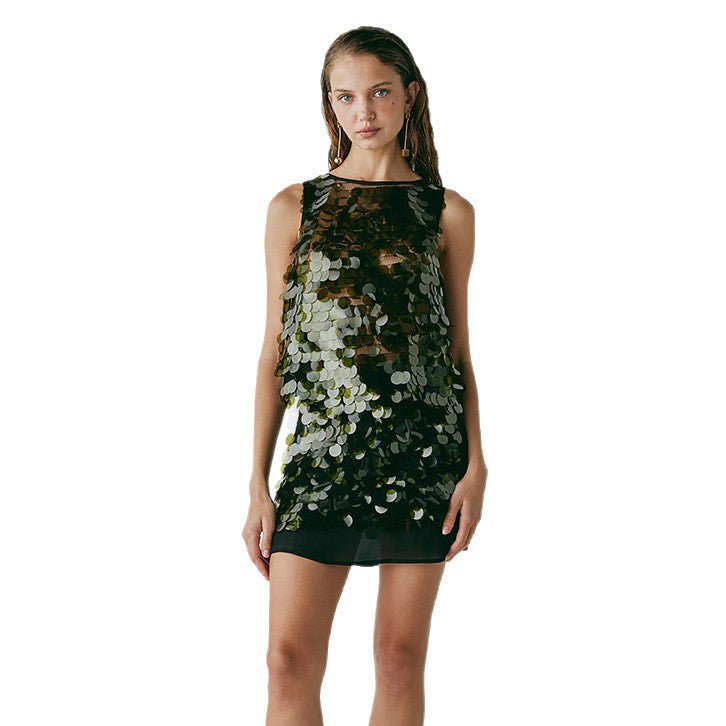 Women Sexy Mesh Sequined Casual Holiday Beach Skirt 8