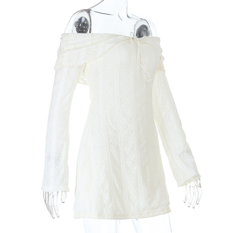 Women jacquard off-shoulder sexy fall bodycon dress 8