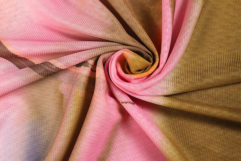 Fashion women's print round neck long sleeve micro-transparent bodycon dress 16