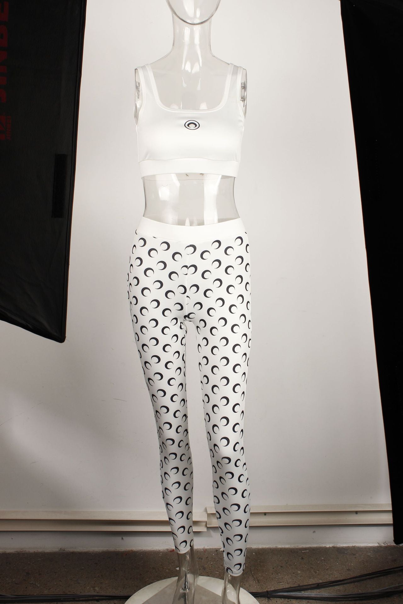 Women summer sexy strap top and printed trousers two-piece set 8