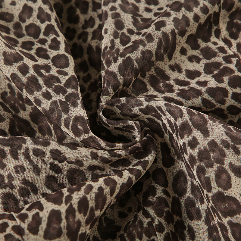 Women Sexy Ruffle Edge V Neck Animal Print Bell Bottom Sleeve Top 15