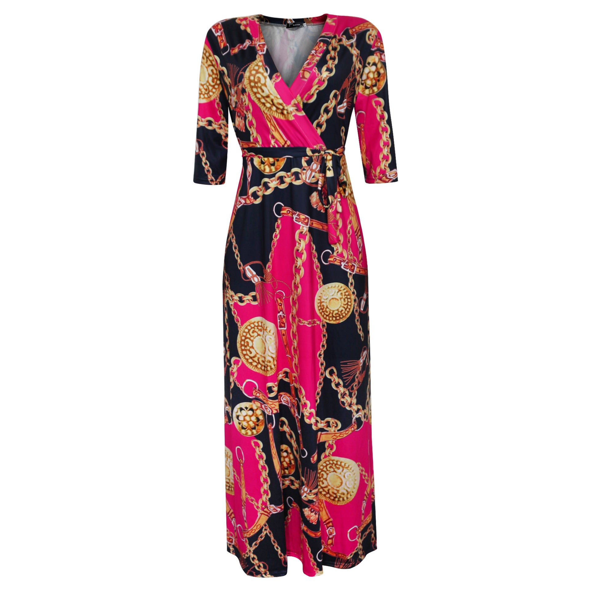 Sexy Fashion Chain Print Fashion Swing Dress 17