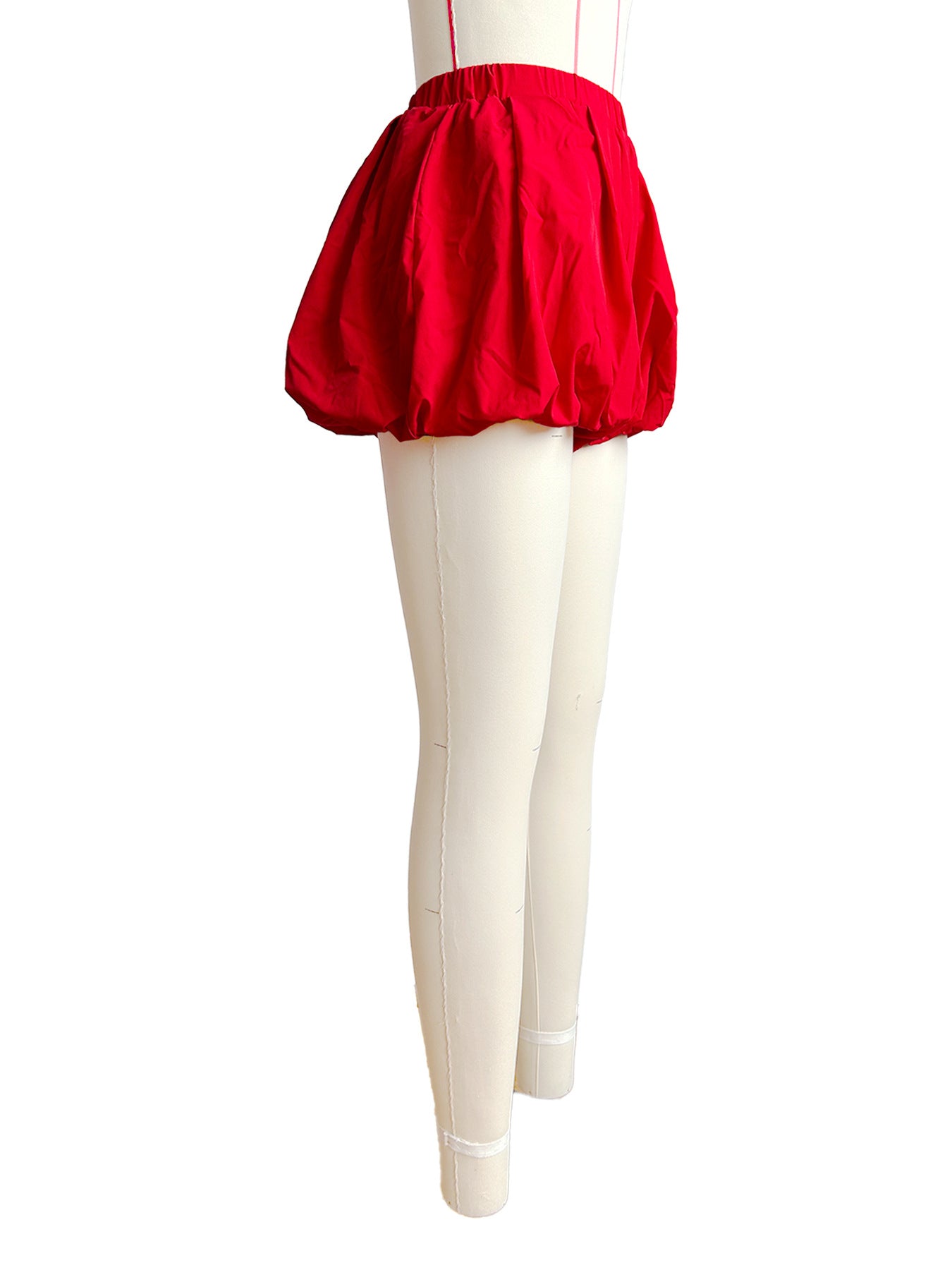 Women's Solid Color Bubble Elastic Shorts 6