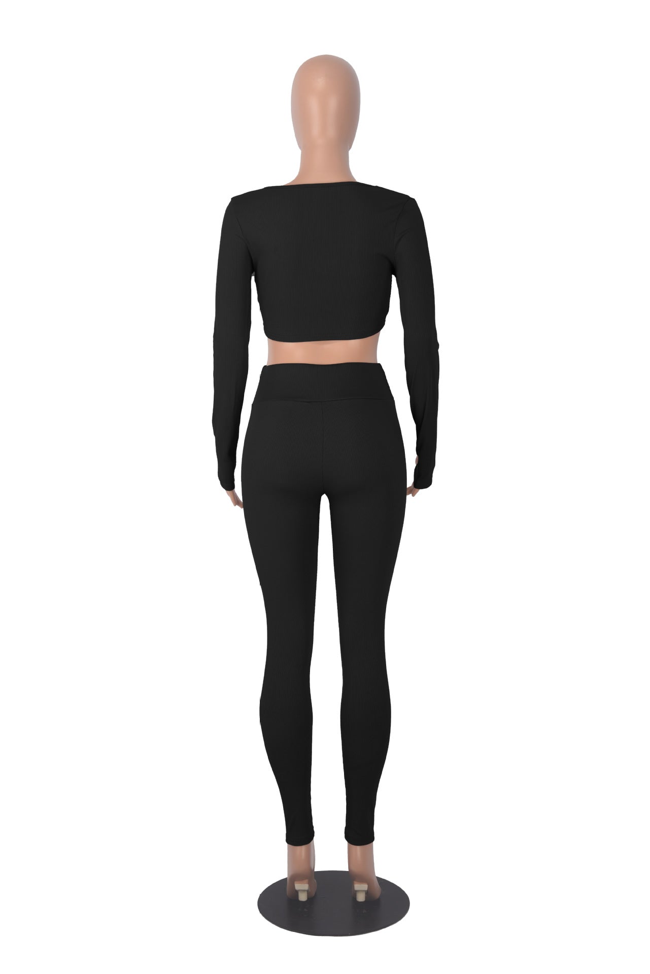 Autumn And Winter Fashionable Sports Square Collar Yoga Two-Piece Pants Set 14