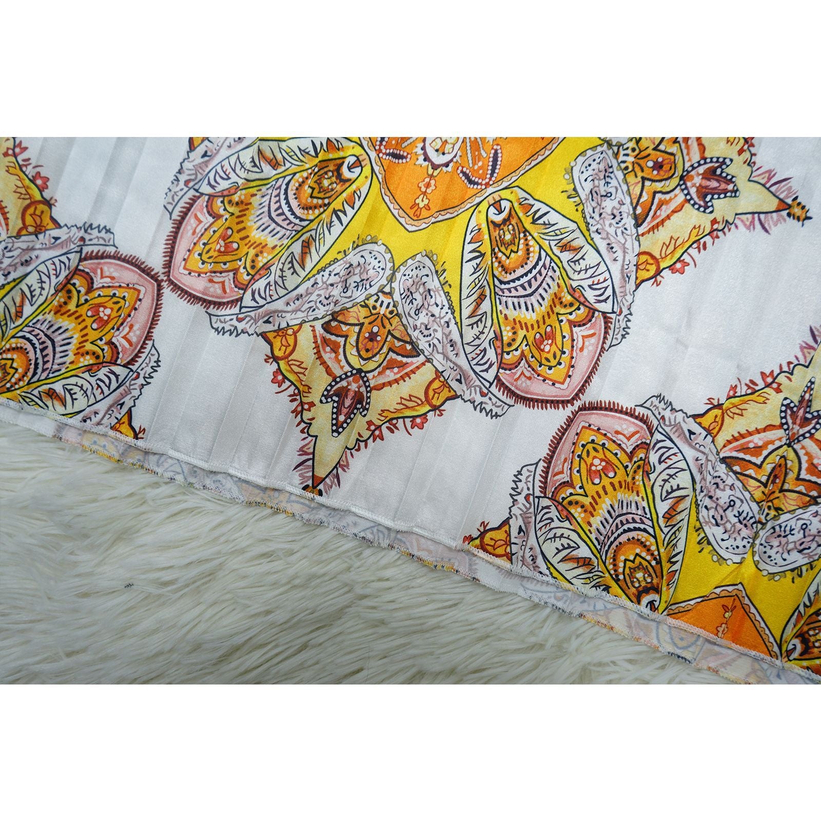 Women Autumn Printed Long Sleeve Pleated Dress 28