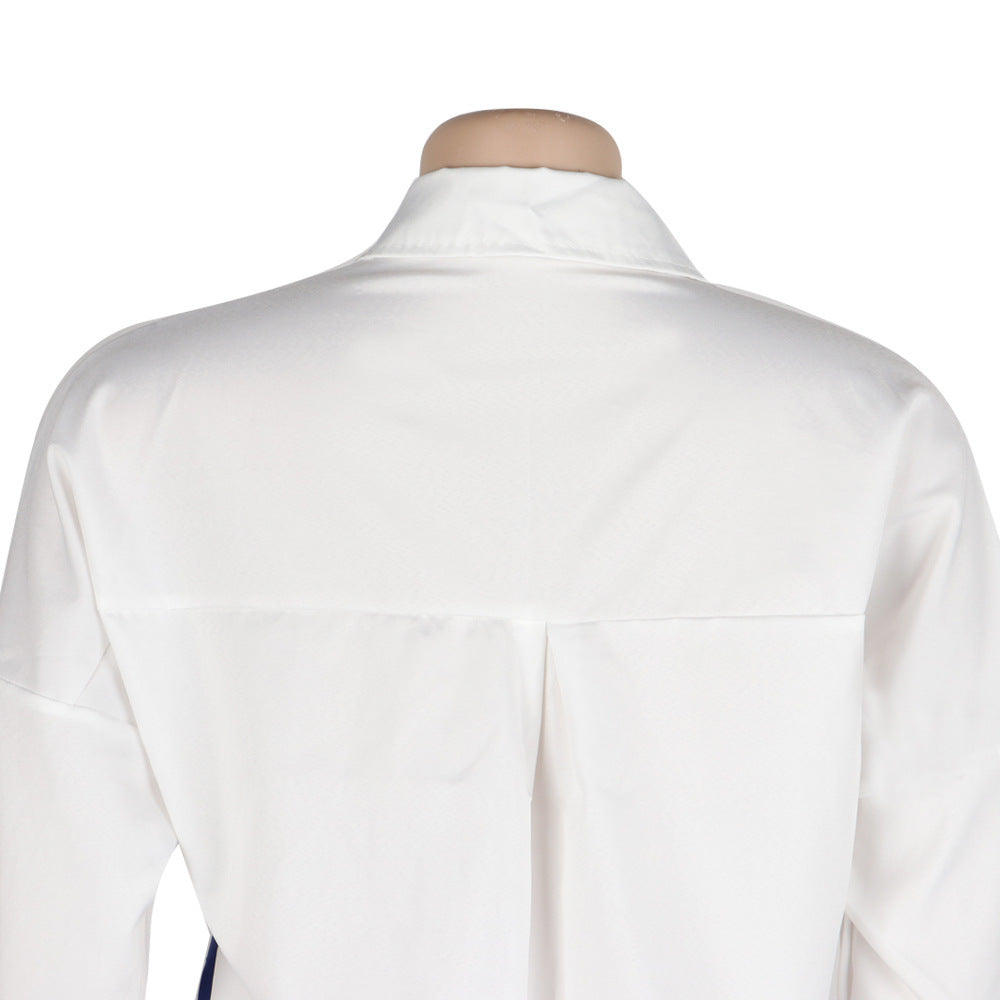 Sexy Color Block Pocket Long Shirtwomen's Clothing 14