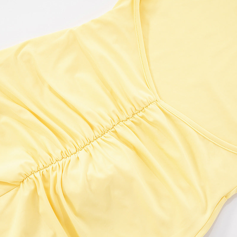 Autumn Fashion Solid Color Chic Slim Ribbon Low Back Women's Sexy Bodycon Dress 16