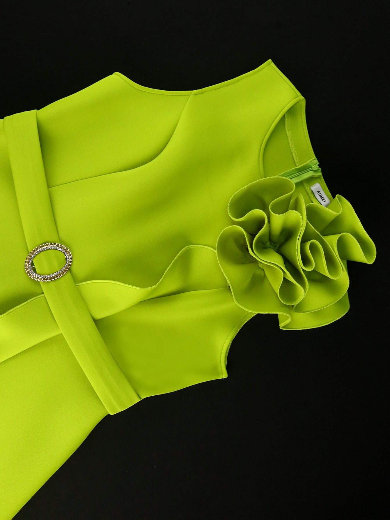 Summer Flower Sleeveless High Waist Party Dress 7